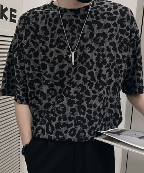 link lot(リンクロット)の「レオパード半袖tシャツ(Tシャツ/カットソー・メンズ・ブラック・M)」の1枚目の写真