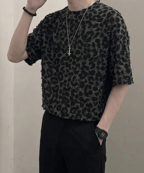 link lot（リンクロット）の「レオパード半袖ｔシャツ（Tシャツ/カットソー・メンズ・ブラック・M）」の5枚目の写真