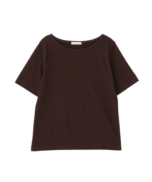 Green　Parks（グリーンパークス）の「【適ON】5分袖リブプルオーバー（Tシャツ/カットソー・レディース・ブラウン/ブラック/オフホワイト/チャコールグレー・FREE）」の21枚目の写真