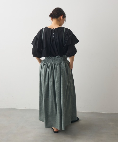 Crisp(クリスプ)の「front frill puff blouse / フロントフリルパフブラウス(シャツ/ブラウス・レディース・ブルー/アイボリー/ブラック・FREE)」の10枚目の写真