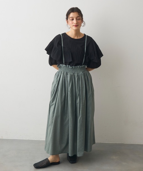 Crisp(クリスプ)の「front frill puff blouse / フロントフリルパフブラウス(シャツ/ブラウス・レディース・ブルー/アイボリー/ブラック・FREE)」の7枚目の写真