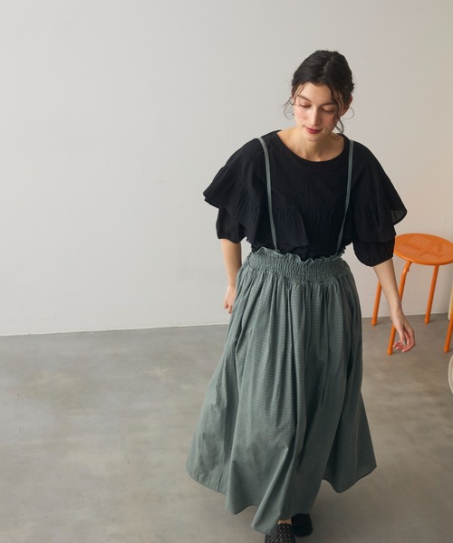 Crisp(クリスプ)の「front frill puff blouse / フロントフリルパフブラウス(シャツ/ブラウス・レディース・ブルー/アイボリー/ブラック・FREE)」の11枚目の写真