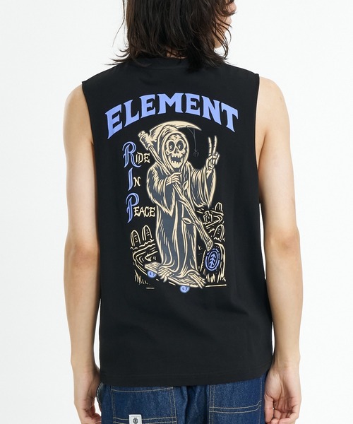 ELEMENT(エレメント)の「ELEMENT メンズ TIMBER RIP NO SLEEVE Tシャツ 【2026年夏モデル】(Tシャツ/カットソー・メンズ・ホワイト/ブラック系その他/ブラック・MEDIUM/X-LARGE/LARGE)」の1枚目の写真