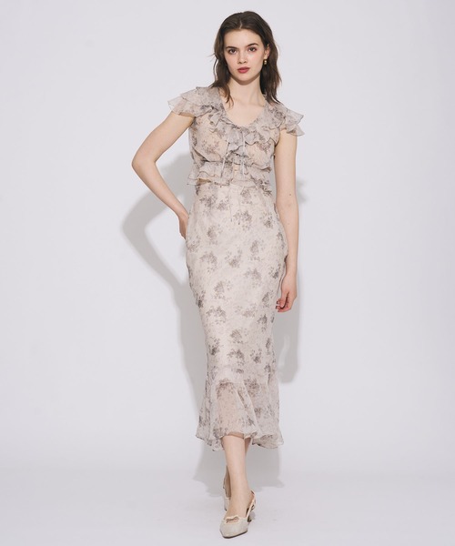 ME COUTURE(ミークチュール)の「Violetteラメシフォンスカート(スカート・レディース・ブラウン/ベビーピンク/アイボリー・1/0)」の4枚目の写真