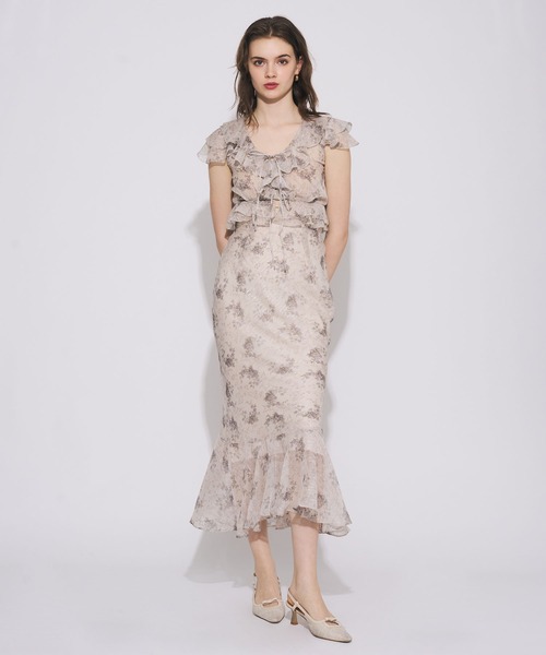 ME COUTURE(ミークチュール)の「Violetteラメシフォンスカート(スカート・レディース・ブラウン/ベビーピンク/アイボリー・1/0)」の5枚目の写真