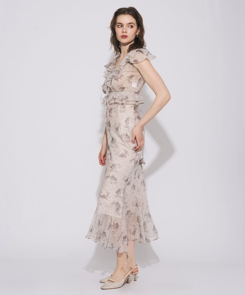 ME COUTURE(ミークチュール)の「Violetteラメシフォンスカート(スカート・レディース・ブラウン/ベビーピンク/アイボリー・1/0)」の6枚目の写真