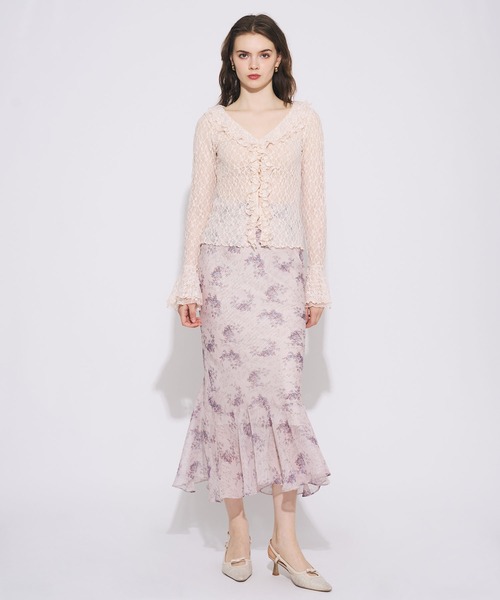 ME COUTURE(ミークチュール)の「Violetteラメシフォンスカート(スカート・レディース・ブラウン/ベビーピンク/アイボリー・1/0)」の9枚目の写真