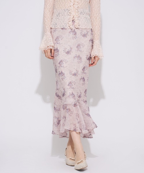 ME COUTURE(ミークチュール)の「Violetteラメシフォンスカート(スカート・レディース・ブラウン/ベビーピンク/アイボリー・1/0)」の12枚目の写真