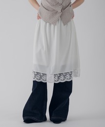 MUHET（ミュエータ）の「satin lace skirt / サテンレーススカート（スカート）」