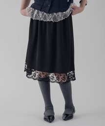 MUHET（ミュエータ）の「satin lace skirt / サテンレーススカート（スカート）」