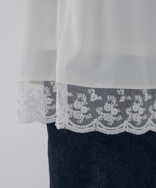 MUHET(ミュエータ)の「satin lace skirt / サテンレーススカート(スカート・レディース・ブラック/オフホワイト・MEDIUM/LARGE)」の10枚目の写真