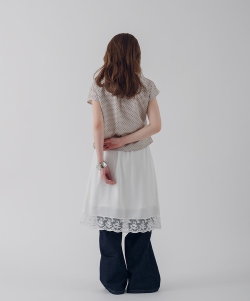 MUHET(ミュエータ)の「satin lace skirt / サテンレーススカート(スカート・レディース・ブラック/オフホワイト・MEDIUM/LARGE)」の13枚目の写真