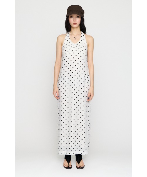 LAGUA GEM(ラグアジェム)の「HALTER NECK DOT ワンピース(ワンピース・レディース・ホワイト/ブラック・SMALL/MEDIUM)」の6枚目の写真