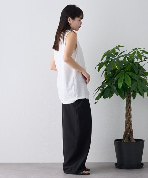 CIAOPANIC TYPY（チャオパニックティピー）の「【ユニセックス】接触冷感テレコリブノースリーブタンクトップ（タンクトップ・メンズ・ブラック/グレー/ホワイト・MEDIUM/SMALL/LARGE）」の6枚目の写真