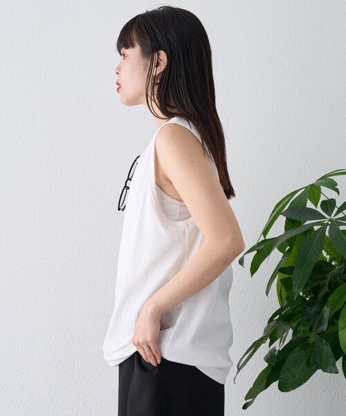 CIAOPANIC TYPY（チャオパニックティピー）の「【ユニセックス】接触冷感テレコリブノースリーブタンクトップ（タンクトップ・メンズ・ブラック/グレー/ホワイト・MEDIUM/SMALL/LARGE）」の8枚目の写真