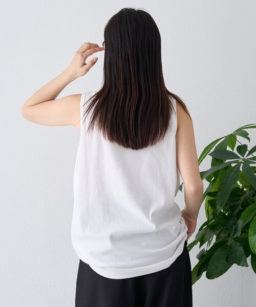 CIAOPANIC TYPY（チャオパニックティピー）の「【ユニセックス】接触冷感テレコリブノースリーブタンクトップ（タンクトップ・メンズ・ブラック/グレー/ホワイト・MEDIUM/SMALL/LARGE）」の9枚目の写真