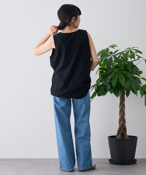 CIAOPANIC TYPY（チャオパニックティピー）の「【ユニセックス】接触冷感テレコリブノースリーブタンクトップ（タンクトップ・メンズ・ブラック/グレー/ホワイト・MEDIUM/SMALL/LARGE）」の17枚目の写真