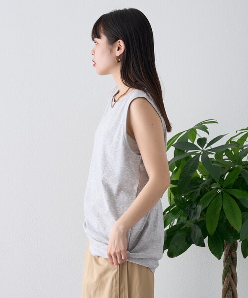 CIAOPANIC TYPY（チャオパニックティピー）の「【ユニセックス】接触冷感テレコリブノースリーブタンクトップ（タンクトップ・メンズ・ブラック/グレー/ホワイト・MEDIUM/SMALL/LARGE）」の21枚目の写真