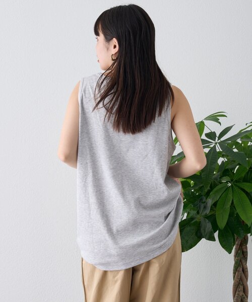 CIAOPANIC TYPY（チャオパニックティピー）の「【ユニセックス】接触冷感テレコリブノースリーブタンクトップ（タンクトップ・メンズ・ブラック/グレー/ホワイト・MEDIUM/SMALL/LARGE）」の22枚目の写真