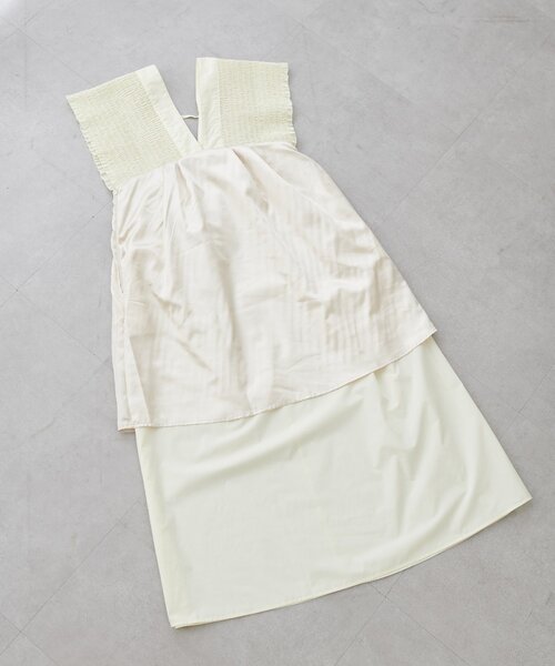 DISCOAT(ディスコート)の「【WEB限定】シャーリングデザインワンピース(ワンピース・レディース・ブラック系その他/ブラック/アイボリー/ブラウン/ネイビー/イエロー・FREE)」の7枚目の写真