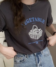 VEGETABLE PRINT ハーフスリーブTシャツ