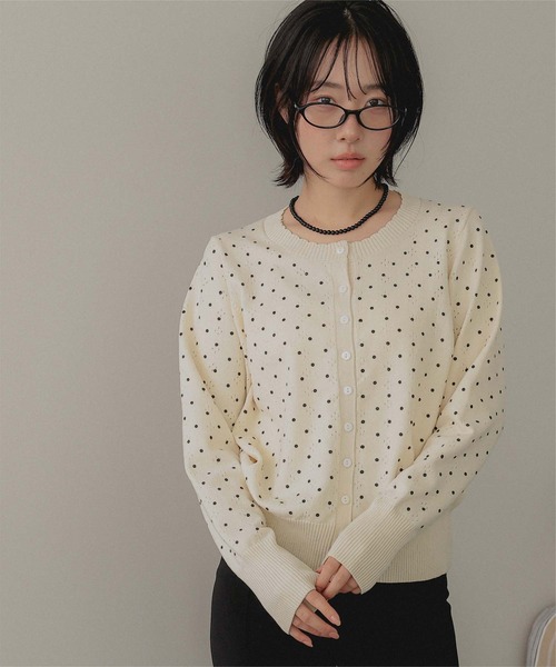 miette(ミエット)の「アイレットレース柄ニットカーディガン(カーディガン/ボレロ・レディース・チャコール/アイボリー/ブラウン/ブラック・FREE)」の8枚目の写真