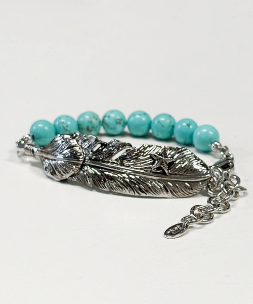TMT(ティーエムティー)の「BRACELET(FEATHER)(ネックレス・メンズ・ブラック/ターコイズブルー/レッド・FREE)」の7枚目の写真