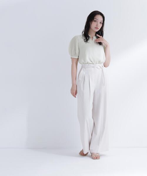 NATURAL BEAUTY BASIC(ナチュラルビューティーベーシック)の「ラインパール楊柳ブラウス(シャツ/ブラウス・レディース・ネイビー/ライトグリーン/オフホワイト・SMALL/MEDIUM)」の15枚目の写真
