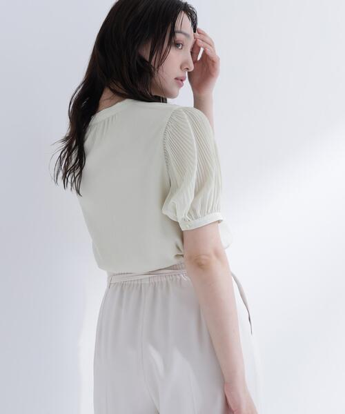 NATURAL BEAUTY BASIC(ナチュラルビューティーベーシック)の「ラインパール楊柳ブラウス(シャツ/ブラウス・レディース・ネイビー/ライトグリーン/オフホワイト・SMALL/MEDIUM)」の20枚目の写真