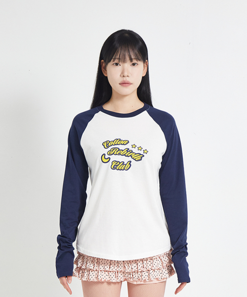 COTTONREBIRTHCLUB(コットンリバースクラブ)の「ムーンスターラグランTシャツ(ネイビー)(Tシャツ/カットソー・レディース・その他・FREE)」の2枚目の写真