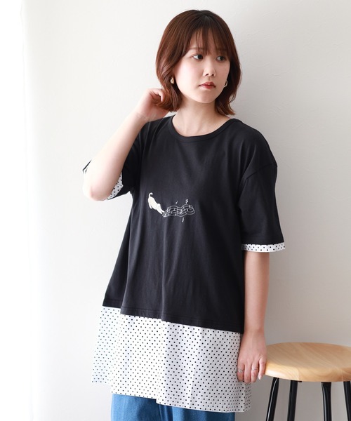 Emago(イマゴ)の「EMAGO ねこミュージック刺繍チュニック(その他トップス・レディース・アイボリー・FREE)」の9枚目の写真