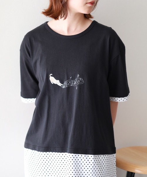 Emago(イマゴ)の「EMAGO ねこミュージック刺繍チュニック(その他トップス・レディース・アイボリー・FREE)」の10枚目の写真