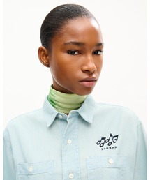 'KENZO Sounds' ライト ショートスリーブ シャツ イン ウォッシュド シャンブレー