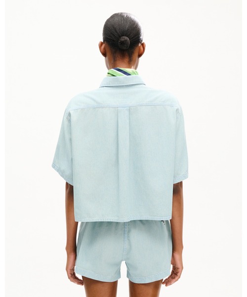 KENZO（ケンゾー）の「'KENZO Sounds' ライト ショートスリーブ シャツ イン ウォッシュド シャンブレー（シャツ/ブラウス・レディース・ブルー系その他7・X-SMALL/MEDIUM/SMALL）」の3枚目の写真