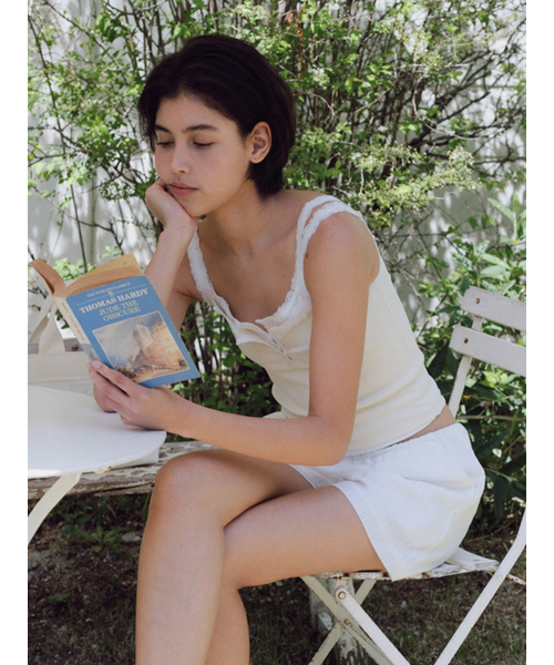BAIE OUD(ベイウード)の「Lace square sleeveless_yellow(Tシャツ/カットソー・レディース・その他・FREE)」の2枚目の写真
