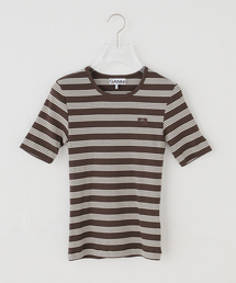 GANNI | GANNI / ガニー Soft Cotton Rib Short Sleeve T-Shi(Tシャツ/カットソー)