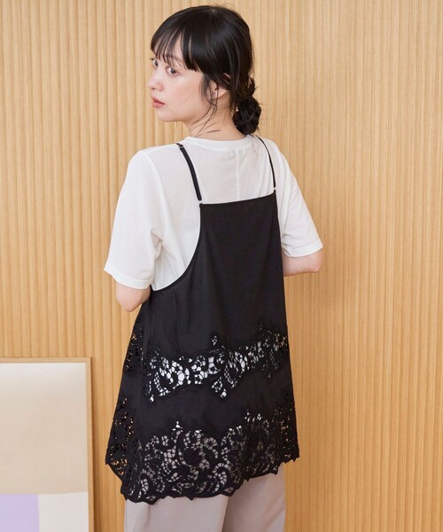 coen(コーエン)の「刺繍レース Aラインキャミソールビスチェ(キャミソール・レディース・オフホワイト/ブラック・FREE)」の13枚目の写真
