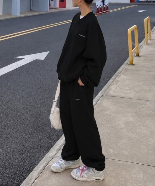 boemy(ボエミー)の「ワンポイント ロゴスウェット 上下セット(スウェット・レディース・グレー/ブラック・M/L/XL)」の4枚目の写真
