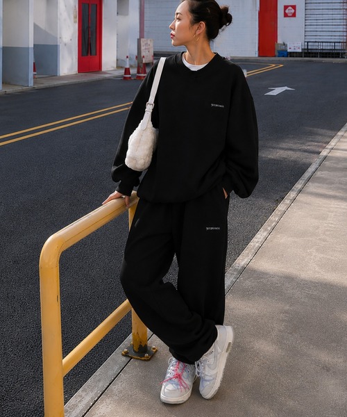 boemy(ボエミー)の「ワンポイント ロゴスウェット 上下セット(スウェット・レディース・グレー/ブラック・M/L/XL)」の7枚目の写真