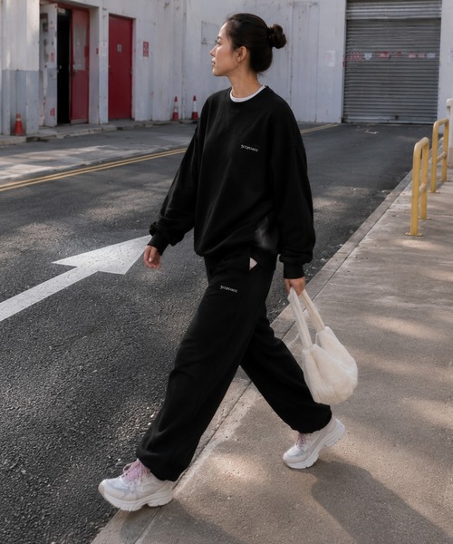 boemy(ボエミー)の「ワンポイント ロゴスウェット 上下セット(スウェット・レディース・グレー/ブラック・M/L/XL)」の11枚目の写真