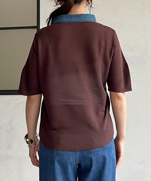 un dix cors(アンディコール)の「デニム襟切り替えプルオーバー(カーディガン/ボレロ・レディース・ブラック/ブラウン/サックスブルー・FREE)」の19枚目の写真