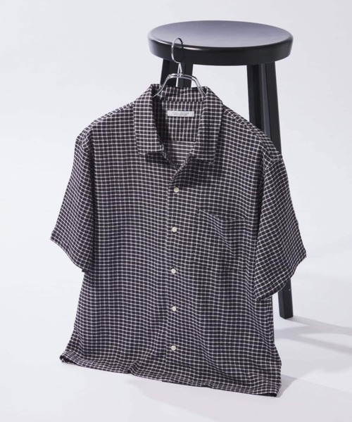 JOURNAL STANDARD(ジャーナルスタンダード)の「チェック サッカー 半袖 シャツ(シャツ/ブラウス・メンズ・ブラック/ライトグレー/サックスブルー/レッド・MEDIUM/LARGE)」の1枚目の写真