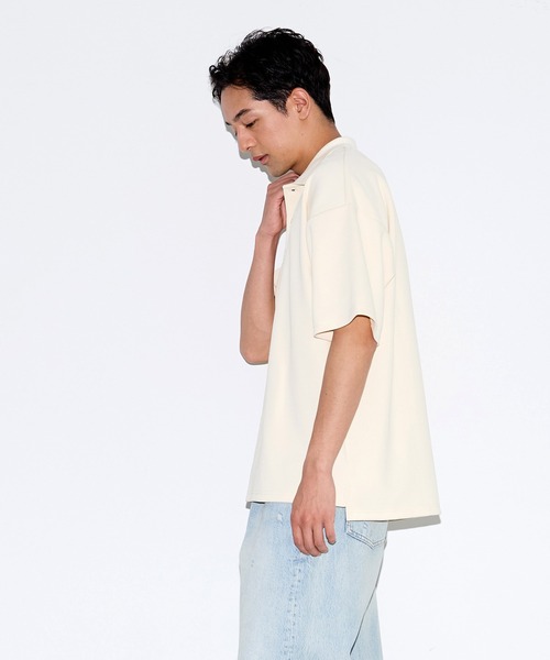coca(coca)(コカ)の「鹿の子ポンチワイドポロシャツ(ポロシャツ・メンズ・ネイビー/アイボリー・XL/M/L)」の8枚目の写真