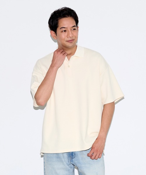 coca(coca)(コカ)の「鹿の子ポンチワイドポロシャツ(ポロシャツ・メンズ・ネイビー/アイボリー・XL/M/L)」の11枚目の写真