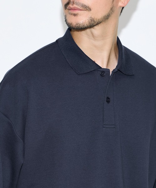 coca(coca)(コカ)の「鹿の子ポンチワイドポロシャツ(ポロシャツ・メンズ・ネイビー/アイボリー・XL/M/L)」の13枚目の写真
