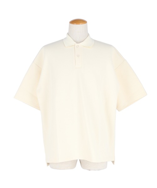 coca(coca)(コカ)の「鹿の子ポンチワイドポロシャツ(ポロシャツ・メンズ・ネイビー/アイボリー・XL/M/L)」の5枚目の写真