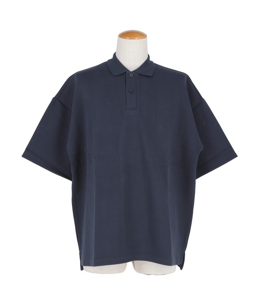 coca(coca)(コカ)の「鹿の子ポンチワイドポロシャツ(ポロシャツ・メンズ・ネイビー/アイボリー・XL/M/L)」の6枚目の写真