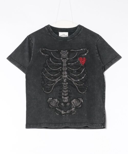 SPINNS（スピンズ）の「短丈スケルトンプリントTシャツ/ラインストーンデザイン（Tシャツ/カットソー・メンズ・ブラック/イエローゴールド/ブラック系その他・ONESIZE）」の11枚目の写真