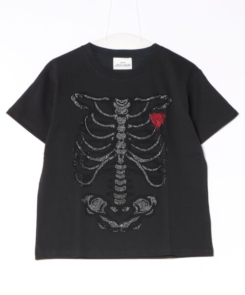 SPINNS（スピンズ）の「短丈スケルトンプリントTシャツ/ラインストーンデザイン（Tシャツ/カットソー・メンズ・ブラック/イエローゴールド/ブラック系その他・ONESIZE）」の14枚目の写真