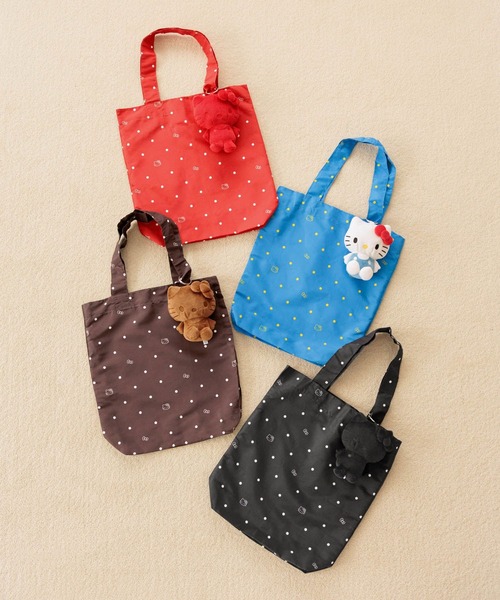 LOWRYS FARM(ローリーズファーム)の「【HELLO KITTY】DOTエコBAG 672124 /GOODS(エコバッグ/サブバッグ・レディース・ブラック/ブラウン/レッド/ホワイト・FREE)」の6枚目の写真